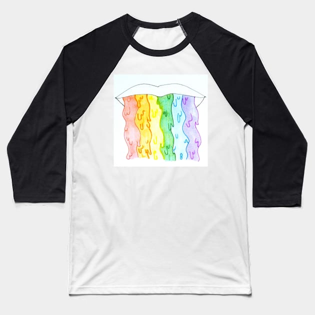 Rainbow Drool Baseball T-Shirt by LaurenPatrick